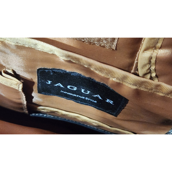 Vintage BLACK Jaguar Leather Briefcase Bag w/ Clean Interior - Picture 4 of 8